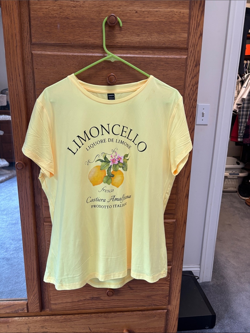 SHEIN Lemon Graphic Short Sleeve Tee in Yellow